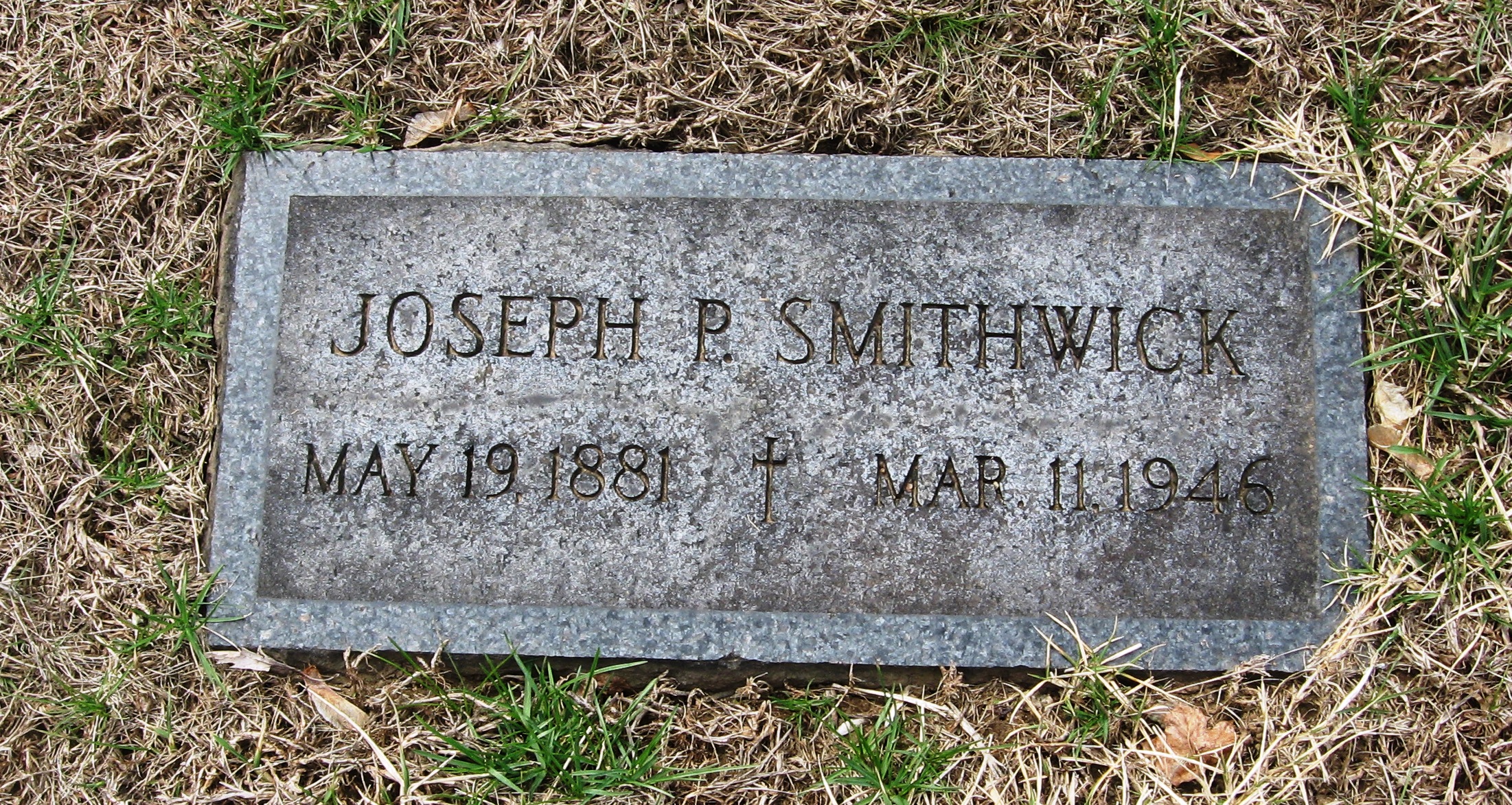 Joseph Peter Smithwick - footstone