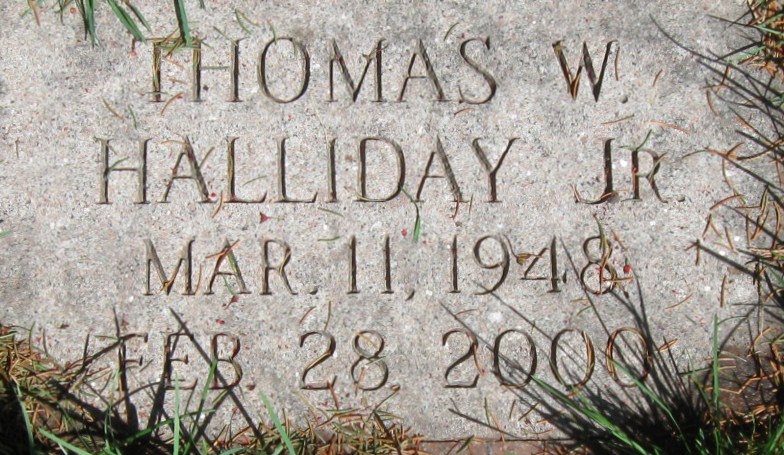 Thomas Halliday, Jr. - gravestone